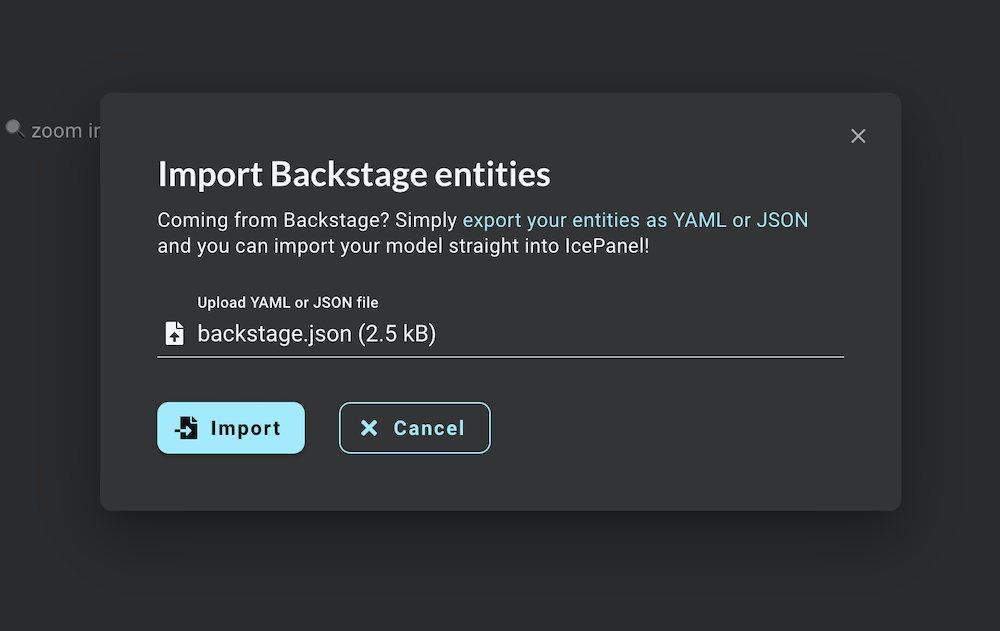 IcePanel import backstage screenshot!