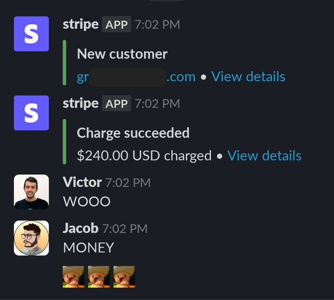 First paying customer