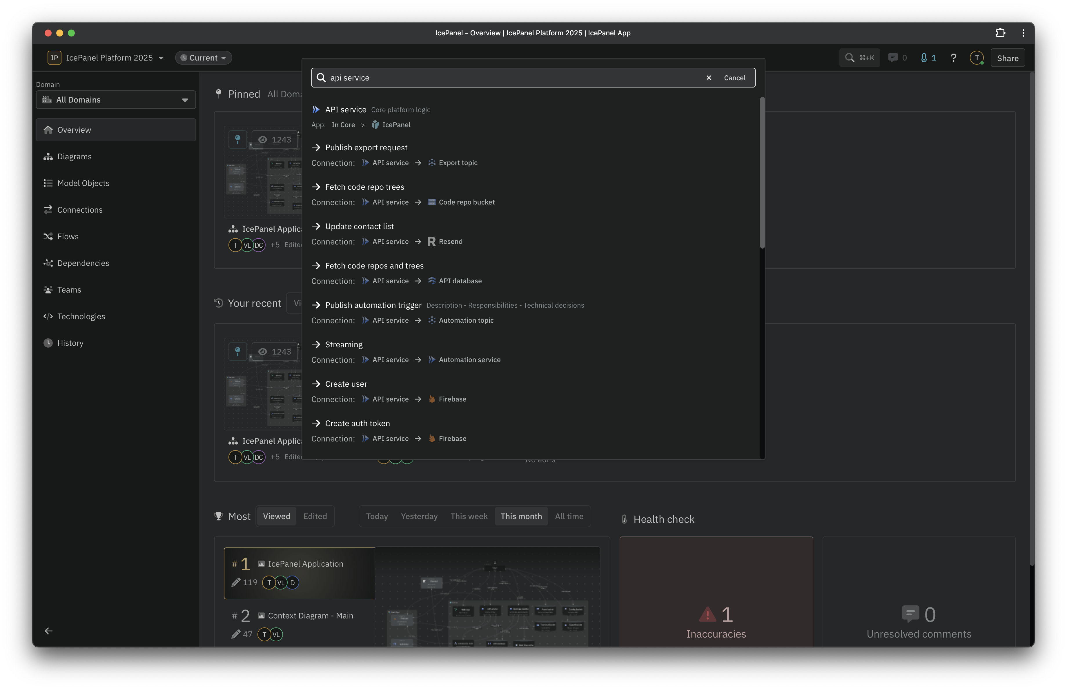 Global search screenshot