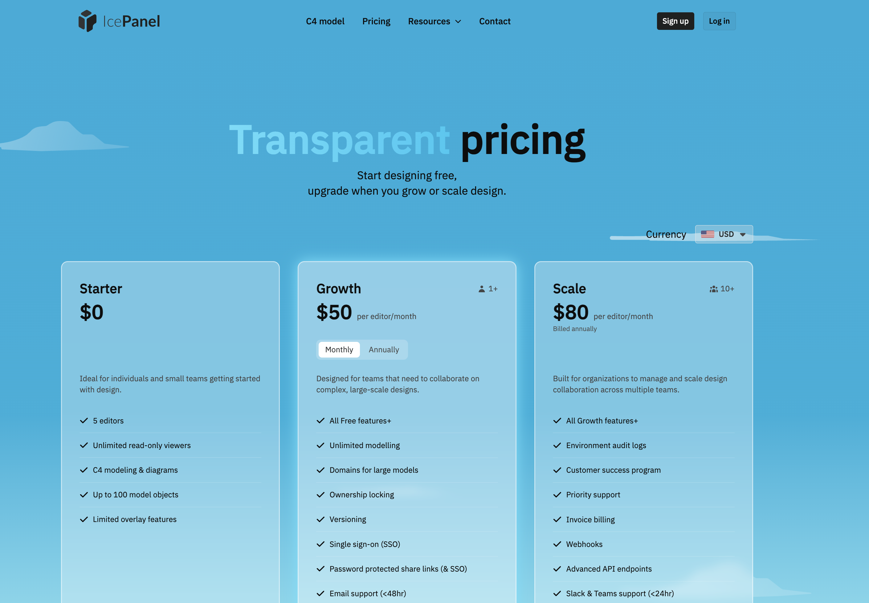 Pricing page